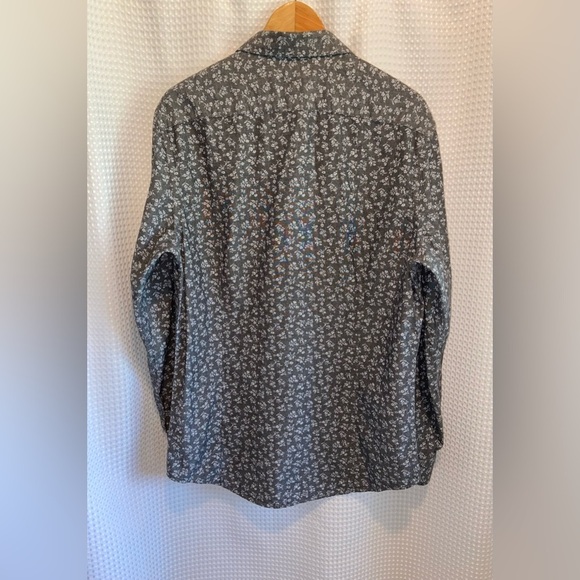 2/40$ Men’s‎ BANANA REPUBLIC floral gray tailored slim buttoned shirt size Large - Picture 6 of 7